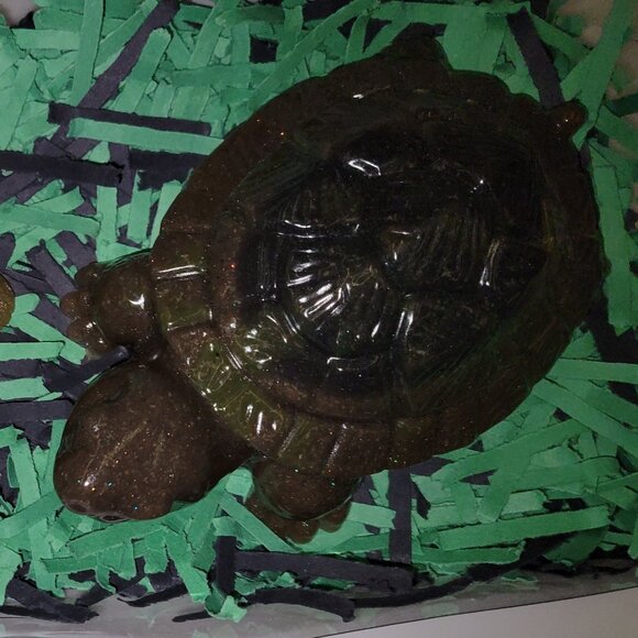 TURTLE 4PC SET ANIMAL EPOXY RESIN FIGURINES NEW CRIDDER'D WOODLAND - Picture 2 of 4